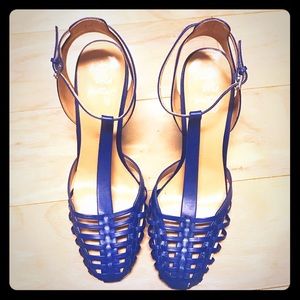 Banana Republic Blue T-Strap Caged Shoes
